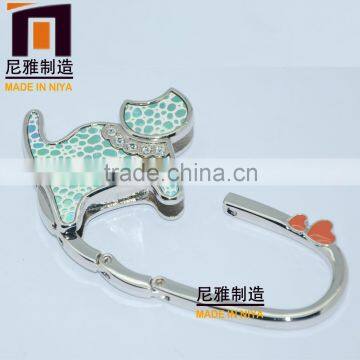 Fashion lady lovely cat metal foldable handbag hanger