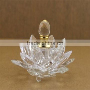 Promotional Elegant Lotus Shaped Crystal Perfume Bottle/fashion design crystal perfume bottle crystal perfume bottle