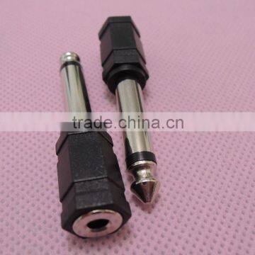 Mono Audio system black 6.5 male to 3.5 female connector adapter