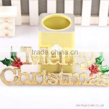 Golden English Merry Christmas Words Decoration