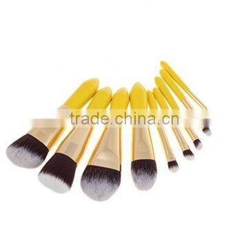 short handle quality 9 piece cosmetic make up brush set with zipper case