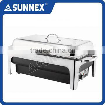 SUNNEX Highly Polished Stainless Steel Cover 220V AC, 760W 8.5LTR/9U.S.Qt Electric Chafing Dish