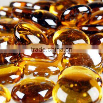 Golden Color Round Acrylic Decorative Glass Pebbles For Table Decoration