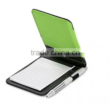 carry-on mini leather writing memo pad/card/ pen holder