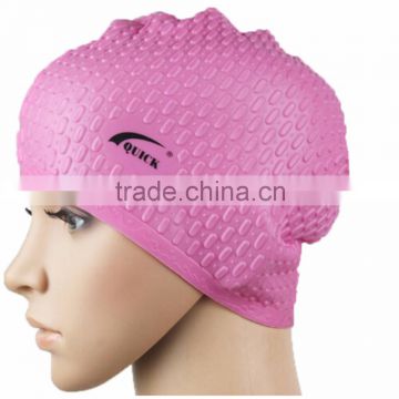 2015 New Product Cool Fashion Waterproof Silicone Swimming Cap For Long Hair Woman