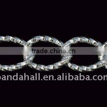 Embossing Aluminum Twist Chunky Chains, about 20x15x2mm(CHA-K12302-K15)