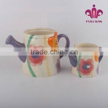 flower pattern ceramic watering can garden watering can