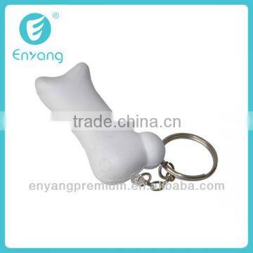 newest 2014 skull shape silicone keychain with le