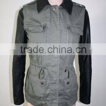 Women Winter Jeans Jacket PU Jacket photo-2