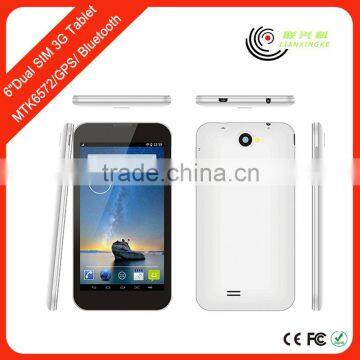 Cheap 6 inch android mobile phone video call mtk tablet pc with Dual SIM , Dual core