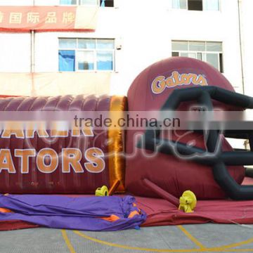 outdoor large inflatable football helmet tunnel, inflatable helmet for advertising