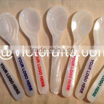 Mother of pearl spoon, customize logo on the handle