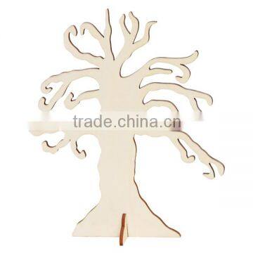 Wholesale mini decorated handmade small wood laser engraved christmas trees