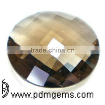 Smoky Quartz Round Briolette Checkerboard For Silver Bands From Wholesaler