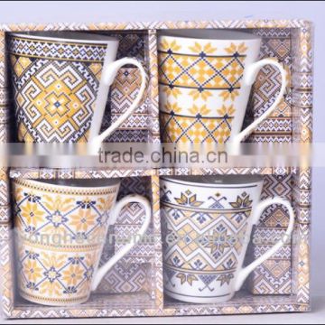 Factory wholesale ceramic white coffee mug set