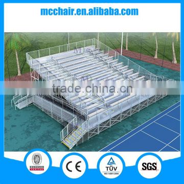 13 rows raised deluxe aluminium bleacher with wheelchair ramp grandstand chairs 13F gym chair bleacher chairs stadium seats