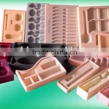 custom PS flocking tray for comestic plastic flocked blister tray