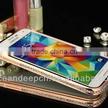 Rhinestone case for samsung galaxy s5 case i9600 aluminum bumper 2014 new product