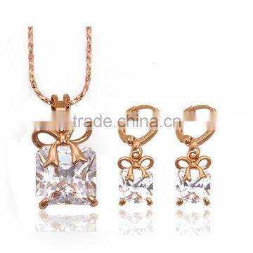 Costume jewelry in Cubic zirconia necklace jewelry set rose gold color