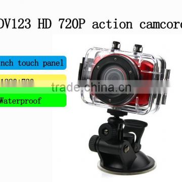 HD 720P Sport camera Helmet Waterproof 2.0 inch touch panel Action Camera DVR Camcorder For Bike/Diving/Surfing/Ski/Skydiving