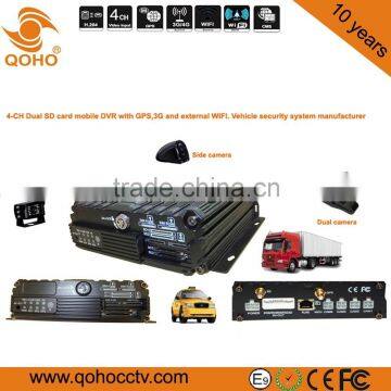 H.264 Dual SD Car Mobile DVR Audio Video Sync , GPS,3G/4G,WIFI.Car Black Box Function