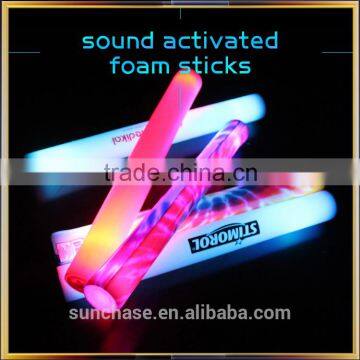sound activated colorful flashing led foam baton