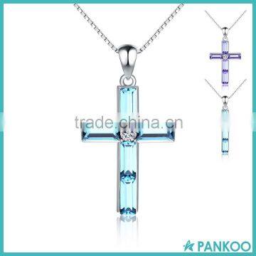 Hot Selling Wholesale unique personality classic 925 sterling silver crystal cross pendant bulk sale friend girlfriends birthda