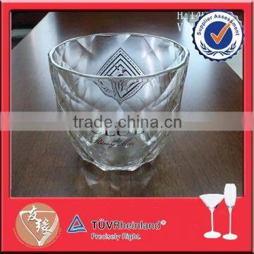 Decorative shaped glass ice bucket with tong