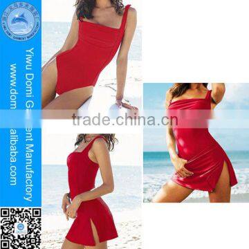 Domi 2014 Sexy One Piece Swimwear Smart And Sexy Bikini Sex Is Open Fast Open With Charming A Slit Short Skirt