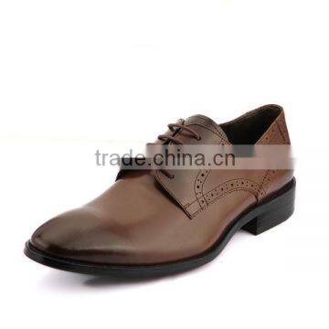 2016 New style comfortable brown color patterned genuine leather custom made men dress shoes