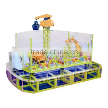 Supermarket amusement indoor playing ball game machine Excavator lifting unit for kids