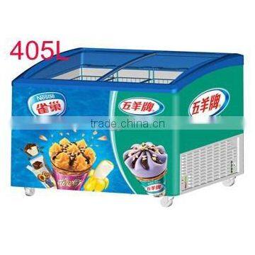 curved glass door ice cream showcase cabinet freezer small chest freezer