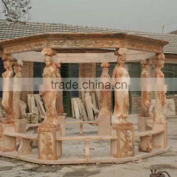 Full handmade european style gazebo & pavilion natural stone kiosk