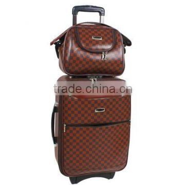 Top Pu luggage set/trolley bags with a matching should bags