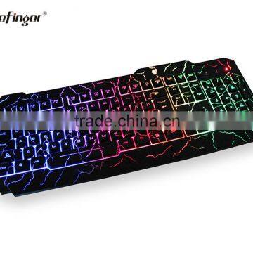 Rainbow LED Backlit Gaming Keyboard with Cool Crack parttern