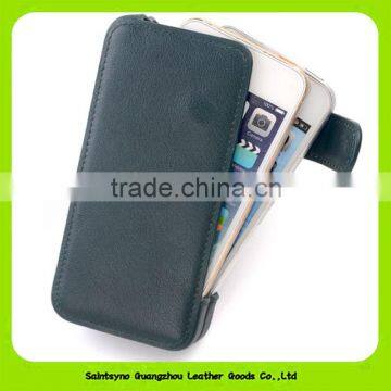 Belt Magnetic Closure Two Mobile Phones First Skin Cow Leather Case 16154 photo-4