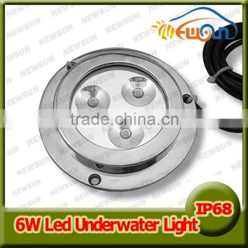 IP68 100% waterproof 6w underwater pool light, quality guaranteed 6w boat led light