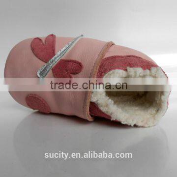 Dragonfly Genuine Leather Wool Felt Baby Moccasin Shoe for Baby