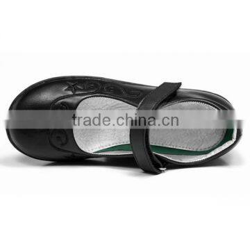 China Wholesale 2016 Teenage Girls Wide Size Pure Black School Shoes photo-4