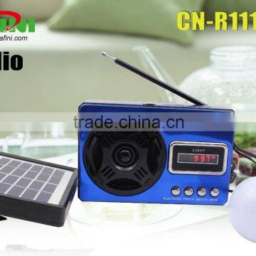 Portable & multifuction solar powered radio with led light