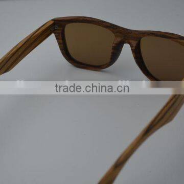 2015 OEM Zebra Wood Factory Price Custom Wooden Frames Sunglasses Handmad Wood Sunglasses Polarzied Lense