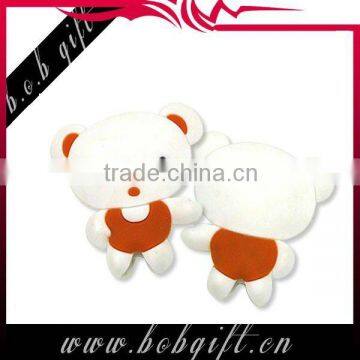 little bear soft PVC pencil topper/ 2" rubber pencil toppers