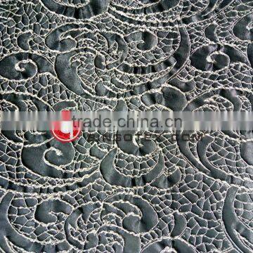 polyester Cut Flower pattern Fabric for high quality lady wedding dress