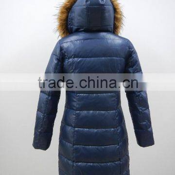 Reversible Long Hair Faux Fur Hood Womens Long Down Coat photo-4