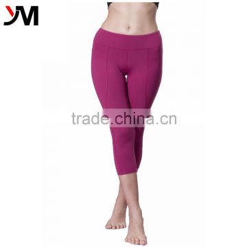 Custom Design Women Fitness Nylon Spandex Yoga Wear Capri Pants With Private Logo