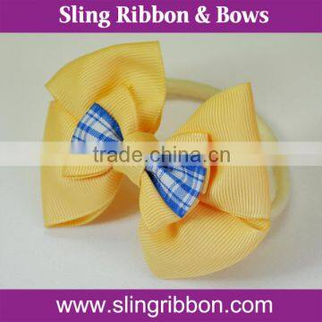 Lemon Ribbon Hair Band With Tartan