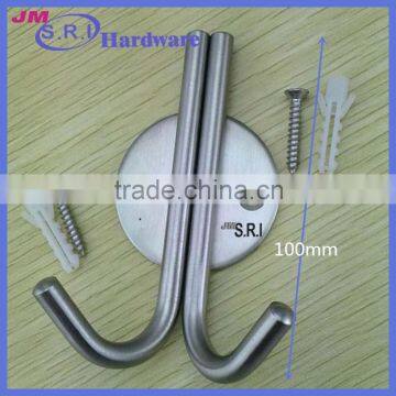 Top Grade Door or Wall Mounted Stainless Steel Metal Single Coat Hook