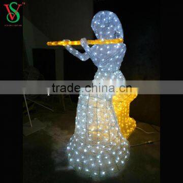 Outdoor Sculpture Angel Motif Light