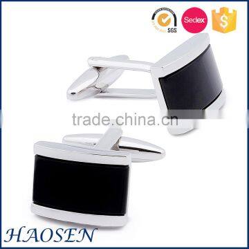 High Quality Fashinable Black Stone Rectangle Cufflinks