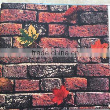 brick design pvc wallpaper 3d visual effects with maple leaf